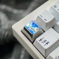 1U Ice Crystal Anodizing Color Titanium Alloy Artisan Keycaps Precision Pointillism for Mechanical Keyboard -Wave